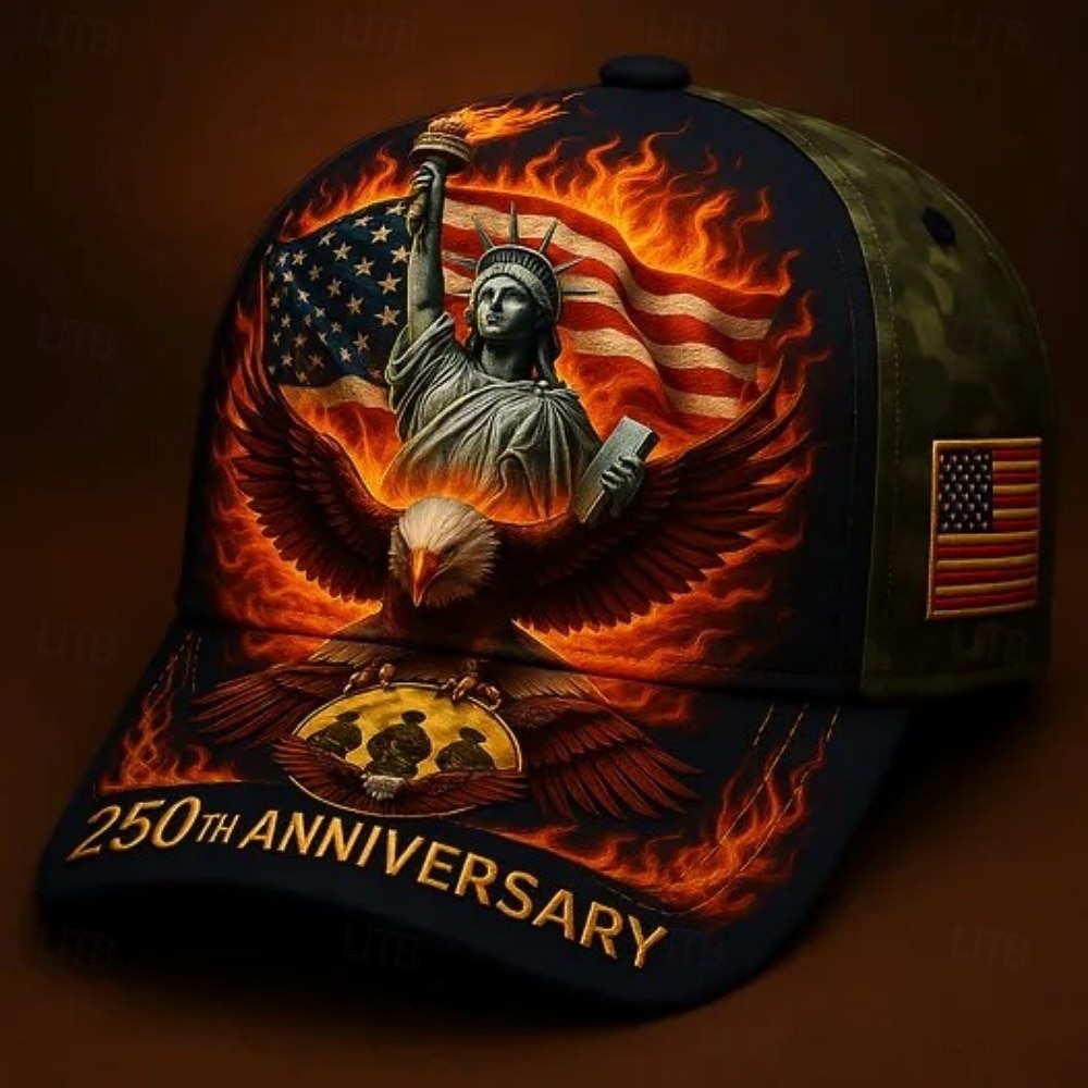 Casquette de baseball commémorative du 250e anniversaire des États-Unis, motif patriotique de la Statue de la Liberté &motif d'aigle à tête blanche, feu &Casquette unisexe ajustable à motif drapeau de 2026 ? $21.99 –P2