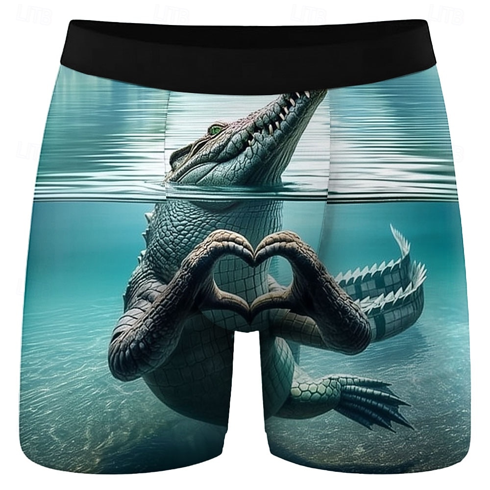 Homme Crocodile Forme de Coeur Hilarant Boxers extensibles Caleçons de Bain Shorts de bain boxeur Drôle Occasionnel Maison Vacances à la Plage Ceinture Élastique Évacuation de l'humidit de 2026 ? $16.99 –P4