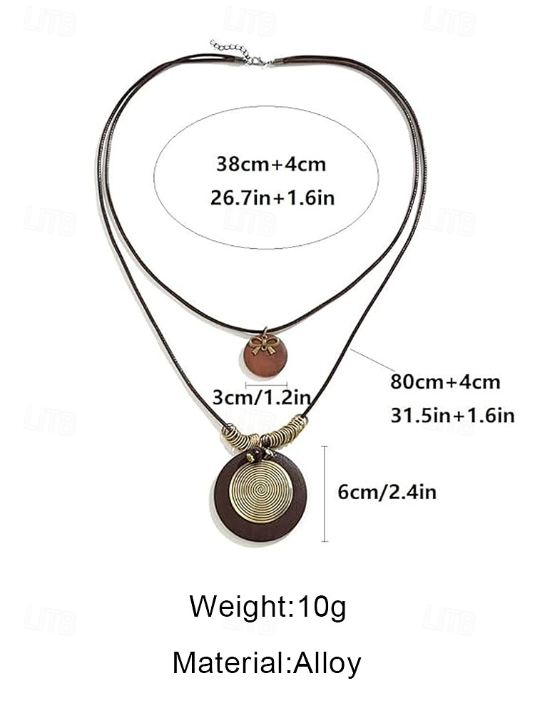 Collane lunghe da donna in stile bohémien a strati, multi-stile, in lega, con pendente regolabile, perfette per l'uso quotidiano e per i viaggi. del 2026 a $7.99 –P11