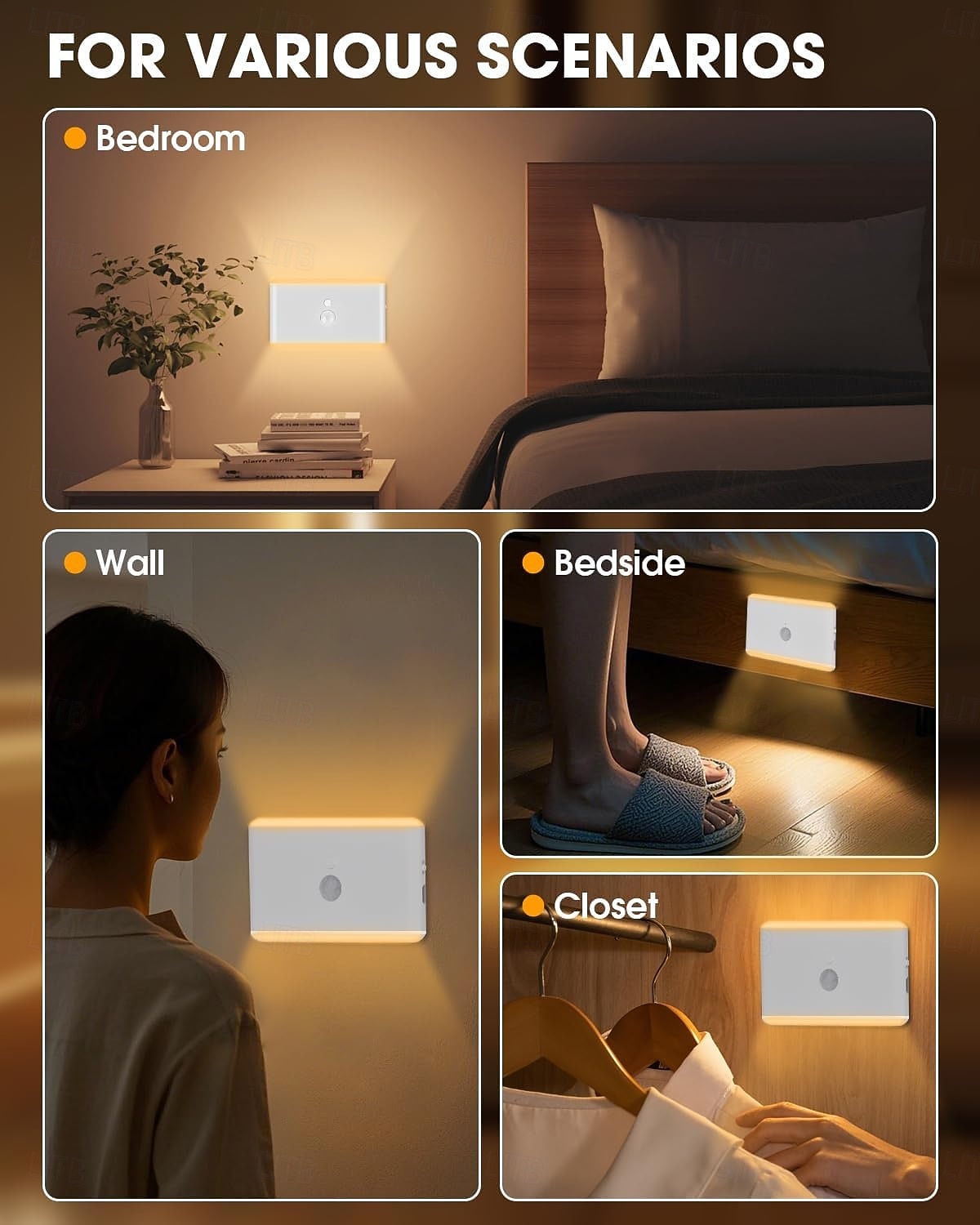2/4 Packs Stair Lights Indoor, RGB & Warm White Motion Sensor Night Light, Color Changing Motion Sensor Light Indoor, Rechargeable Night Light for Stair,Hallway, Bathroom, Cabinet, Closet, Kitchen 2026 - $17.99 –P7