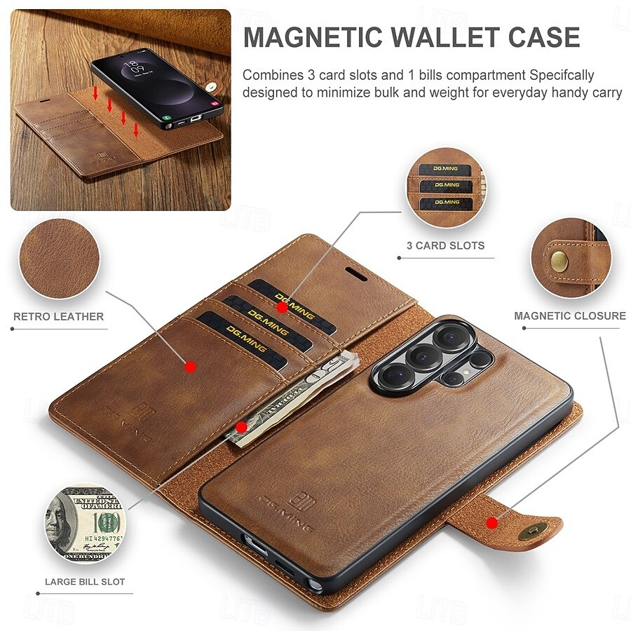 Phone Case For Samsung Galaxy S26 S26 Plus S26 Ultra Flip Cover Full Body Protective Retro Genuine Leather 2026 - $22.99 –P4