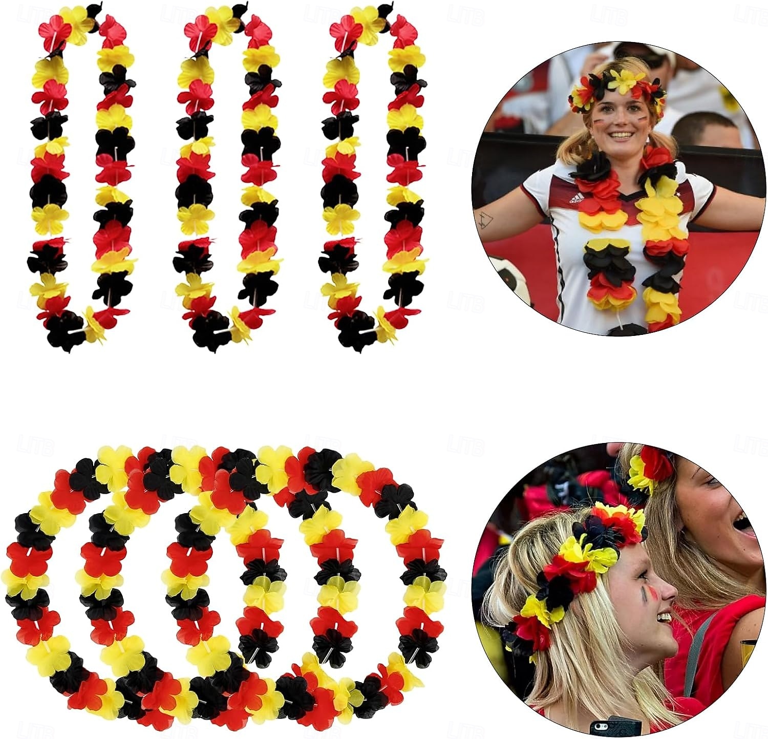 Ghirlanda di fiori per tifosi tedeschi per la partita della Coppa del Mondo di calcio estiva, accessori per feste, ghirlanda da collo per i tifosi &spirito di festa del 2026 a $13.99 –P4