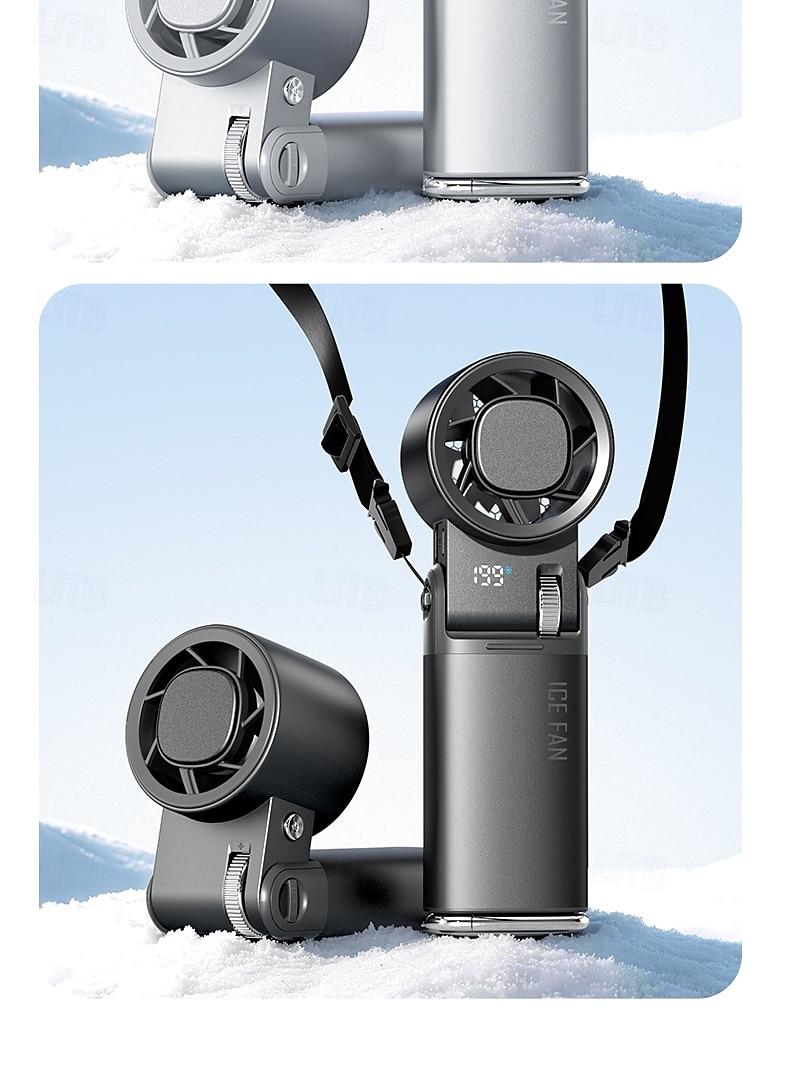 Ventilateur portable avec plaque de refroidissement, 9000 mAh, affichage numérique, 100 vitesses réglables, mini ventilateur pliable avec cordon, ventilateur turbo haute vitesse pour femmes et hommes, de 2026 ? $36.99 –P23