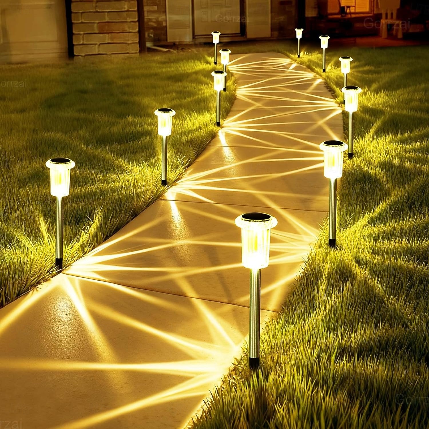 Solar Outdoor Lights, Solar Pathway Lights Outdoor Waterproof, Stainless Steel Stake Lighting for Garden Yard Path Walkway Driveway Patio Lawn Outside Decor,Color Changing 2026 - $35.99 –P2