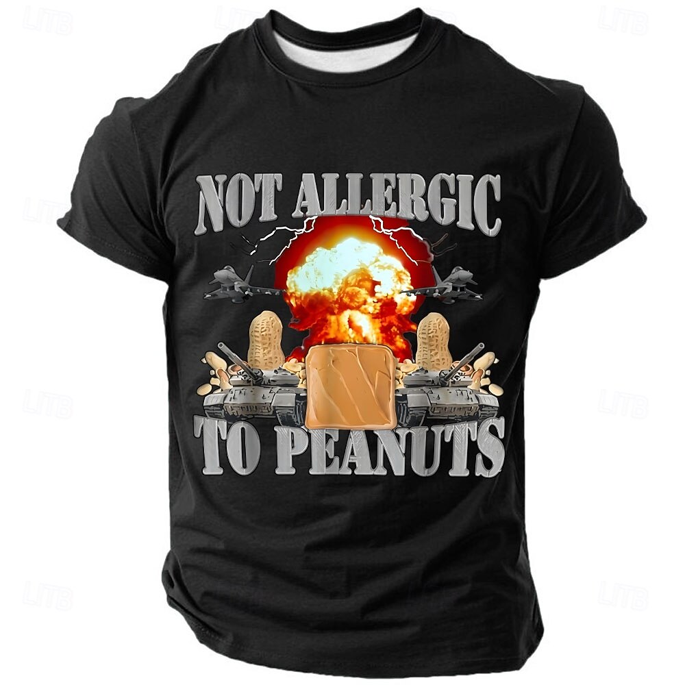Camiseta divertida y divertida de estilo urbano con diseño de tanque explosivo no alérgico al maní para hombre, de corte regular, para uso diario, tallas S, M, L, XL, XXL y XXXL. 2026 - $21.99 –P6