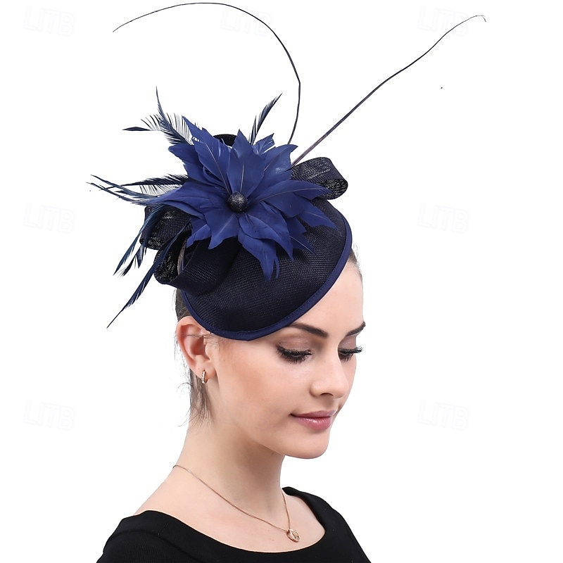 Fascinators Lino Boda Cumpleaños Elegante Vintage Estilo lindo Con Pluma Celada Sombreros 2026 - $28.99 –P5