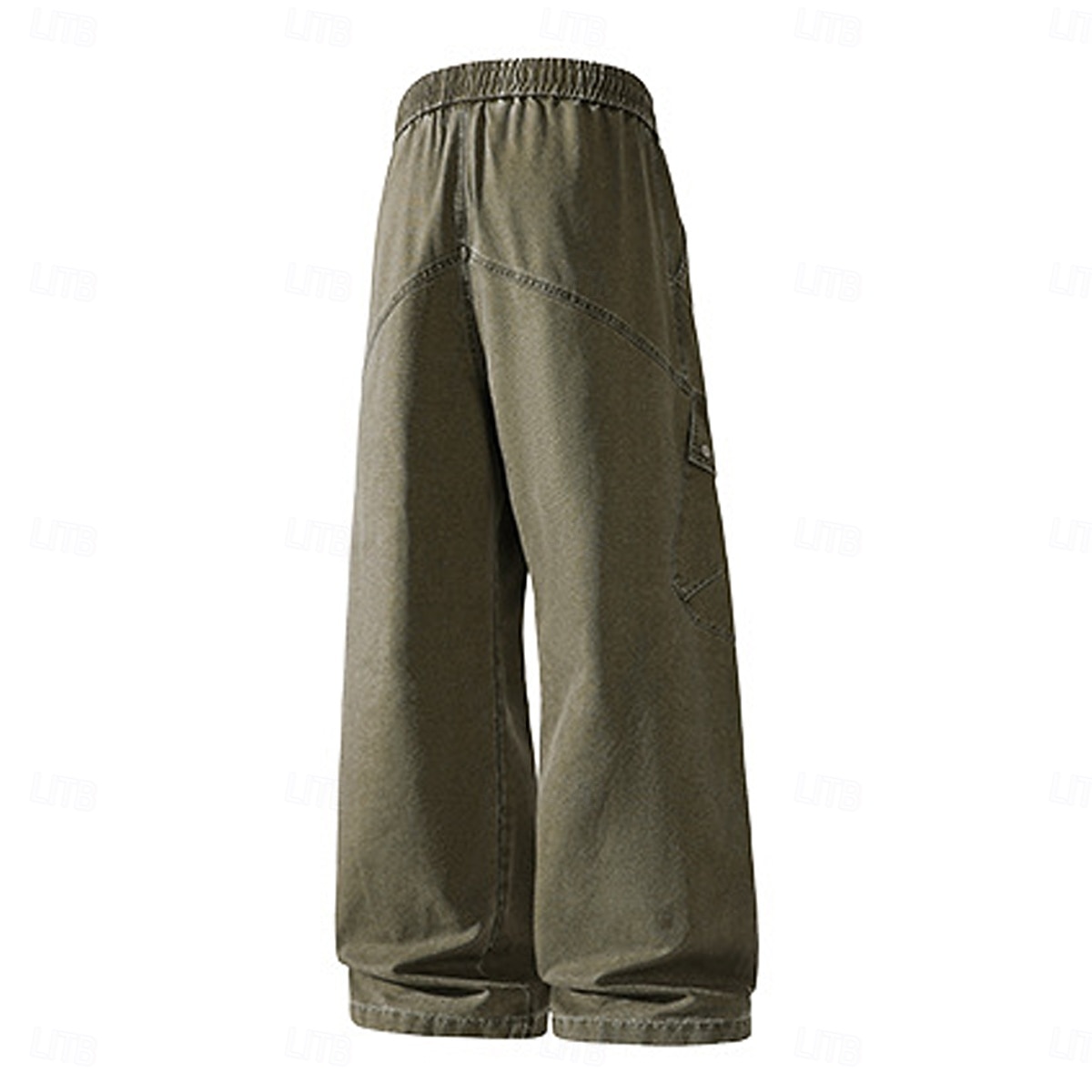 Pantalon cargo en denim 100 % coton softfade™ pour homme, coupe décontractée, taille élastiquée avec cordon de serrage, jambes larges, coupe unie, confortable et respirant, longueur standard, style décontracté au quotidien, idéal pour les activités de ple de 2026 ? $37.99 –P3