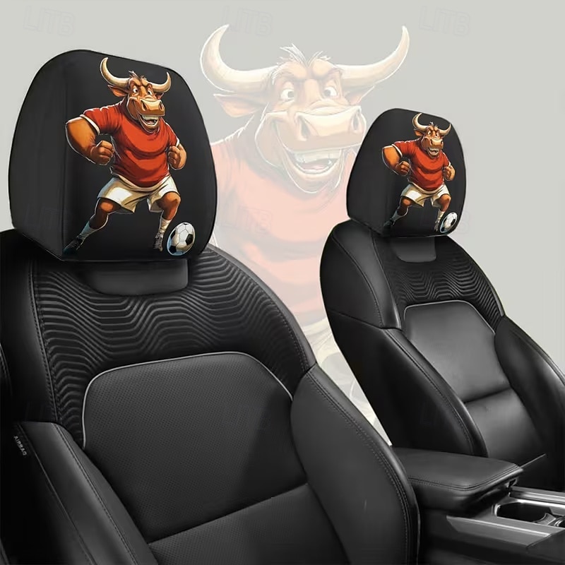 2 db rajzfilmfigura, focimeccs mintás fejtámla huzat autóba, belső dekoráció, rugalmas kialakítás, univerzális illeszkedés, alkalmas napi ingázásra és családi kirándulásokra, tökéletes szórakoztató 2026 - $8.99 –P13