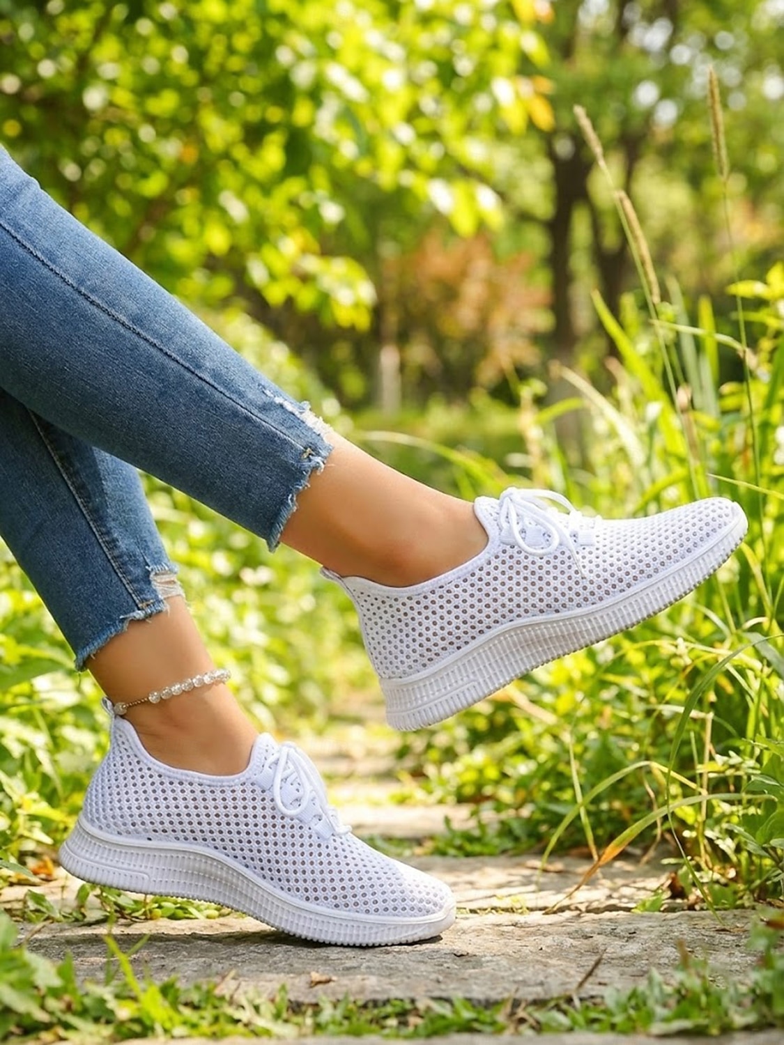 בגדי ריקוד נשים קזו'אל יומי בבית רצועות שטוח בוהן עגולה ספורטיבי יום יומי נוחות רשת לואפר ניאון צהוב שחור לבן 2026 - $26.99 –P7