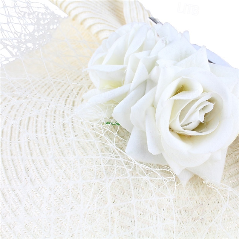 Fascinator Carta pura Matrimonio Compleanno Vintage Carino Retrò Con Fiore Tulle Copricapo Copricapo del 2026 a $34.99 –P13