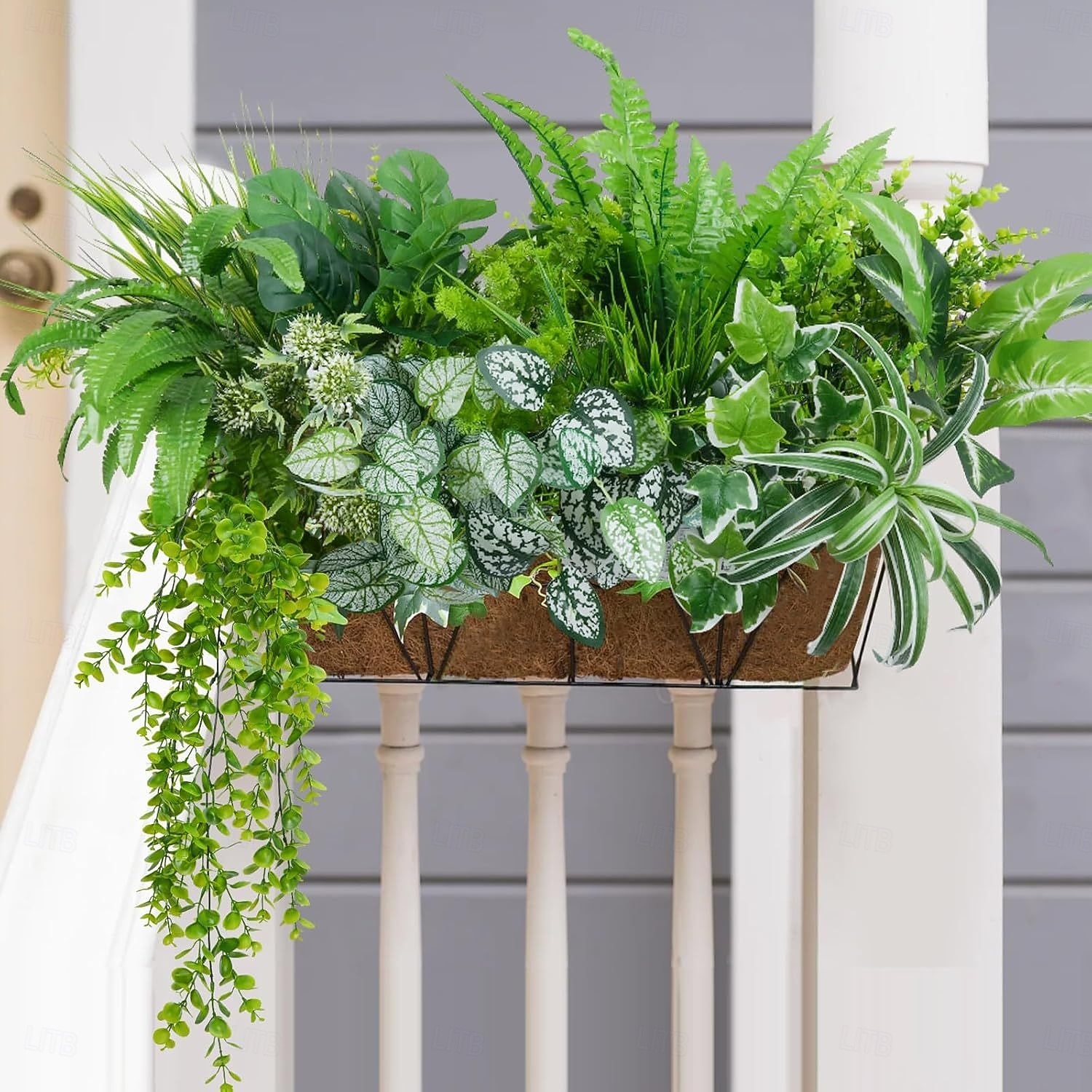 2026年 16個の屋外用人工植物、UV耐性フェイク低木、プラスチック製グリーン、屋外屋内吊り下げ植物、庭、ポーチ、窓辺のプランター、ホームウェディング、ファームハウス装飾用フェイク植物  コレクション – $31.99 –P3