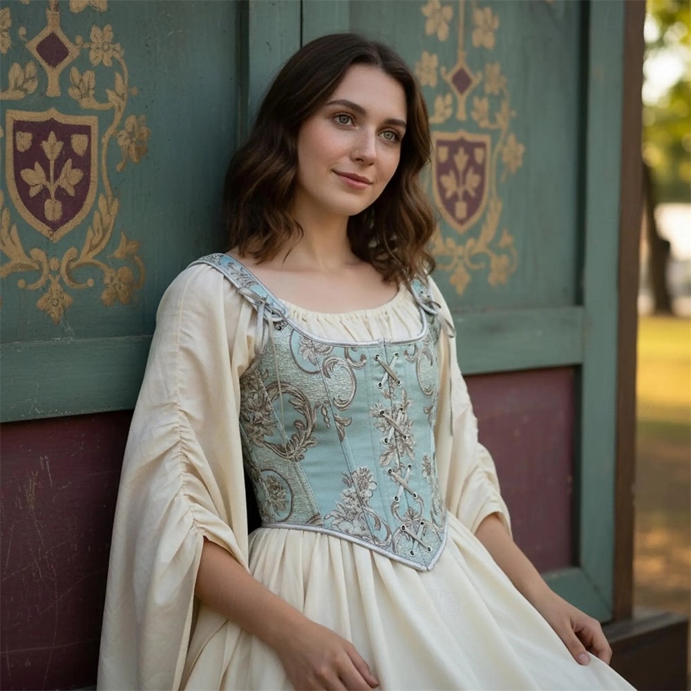 Medieval Renascentist Cottagecore Corset Corsaj Viching Țăran Cu Șiret Costume de fancy Pentru femei Celtic Fantezie Halloween Carnaval Performanță LARP Ren Faire Adulți Corset Corsaj 2026 - $38.99 –P1