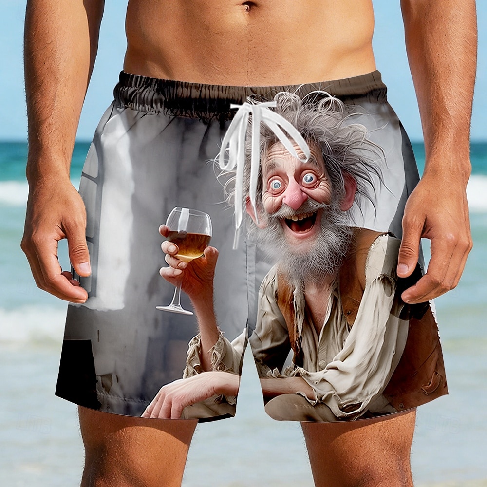 Bărbați Caracter Animat Amuzant Om batran Boxeri înot Pantaloni Scurți de Înot Pantaloni Scurti Talie medie Retro / vintage În aer liber Vacanță Zilnice Buzunare laterale Căptușeală din plasă Talie 2026 - $20.99 –P1