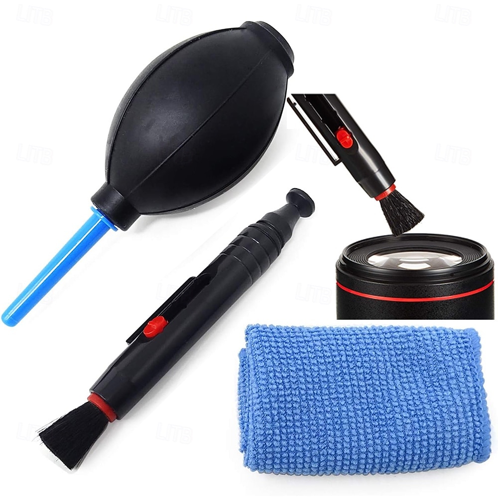 Kit de nettoyage 3 en 1 pour appareils photo et téléphones : stylo, brosse, chiffon, soufflette et kit de nettoyage pour objectifs. Compatible avec appareils photo, reflex, télescopes, loupes et de 2026 ? $9.99 –P1
