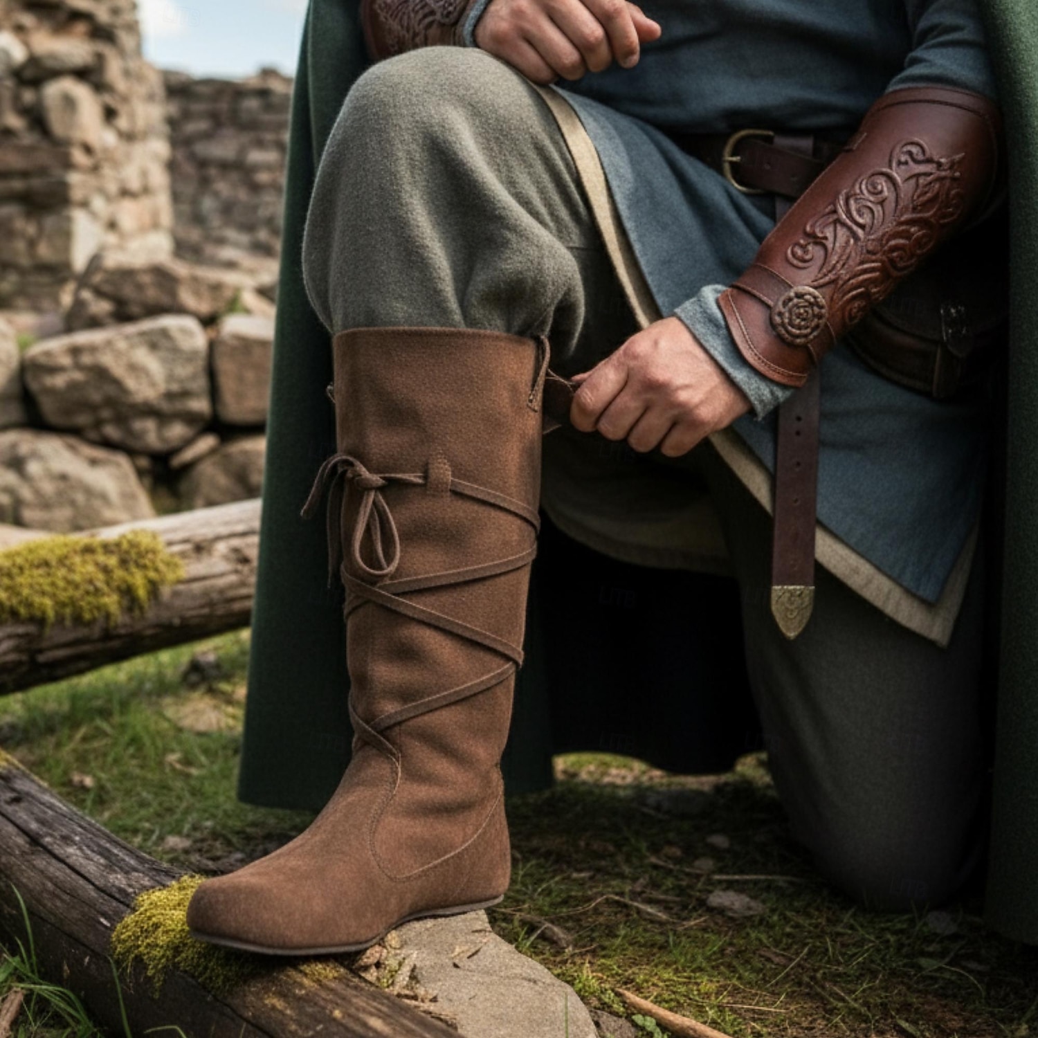 Retro Antiguo Medieval Renacimiento Zapatos Botas Caballero Vikingo Cruzado Disfraz Hombre Vikingo Pirata Víspera de Todos los Santos Carnaval Mascarada Rendimiento LARP Feria Ren Adulto Zapatos 2026 - $51.99 –P6