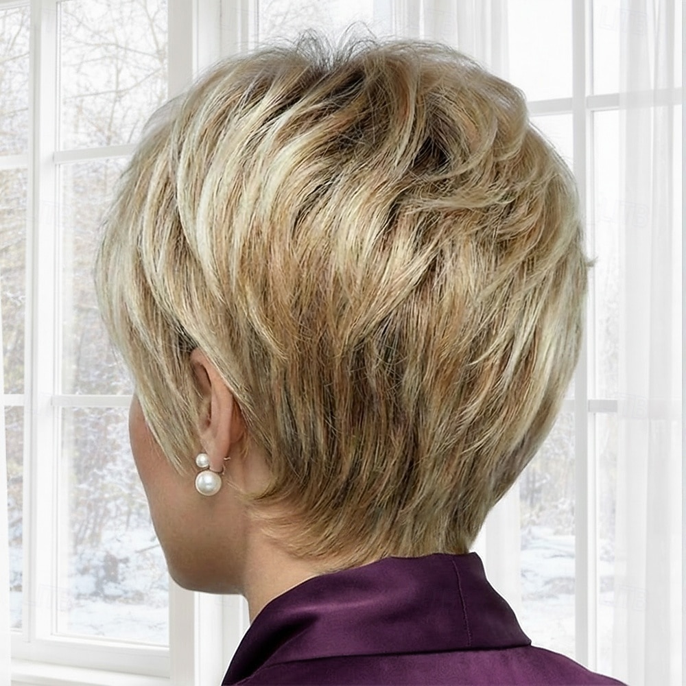 Элегантный короткий светлый парик-пикси для женщин — текстурированный с мягкими слоями. 2026 - $32.99 –P2
