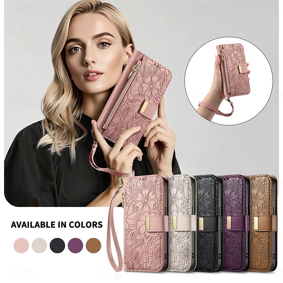 Phone Case For Samsung Galaxy S26 S26 Plus S26 Ultra Wallet Case Flip Cover with Stand Holder Zipper with Wrist Strap Tree Retro TPU PU Leather 2026 - $18.99 –P15