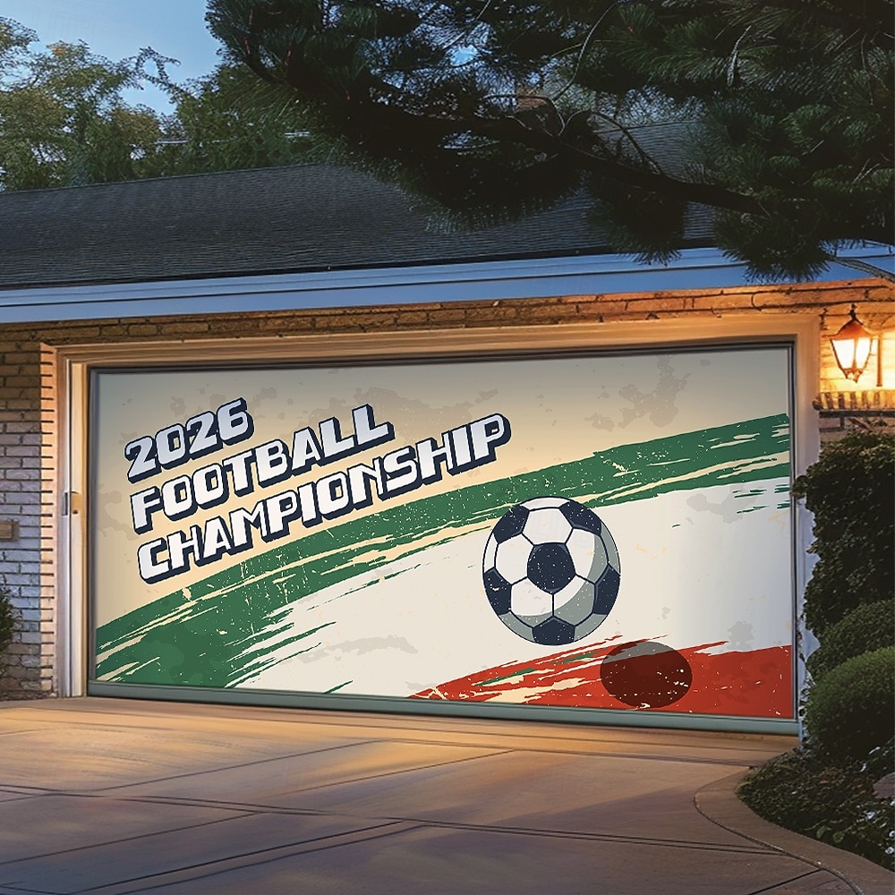 2026 Football Championship Soccer Ball Vintage Grunge Stripes Garage Door Banner Mural Outdoor House Yard Decor Sports Fan Celebration Backdrop Large Sign 2026 - $49.99 –P2