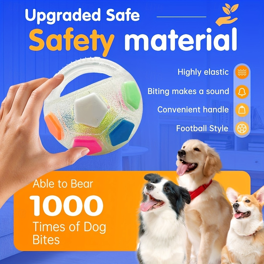 1 palla giocattolo per cani in TPR resistente, interattiva e squittente, per digrignare i denti &addestramento, razza media consigliata, non necessita di batteria del 2026 a $30.99 –P8