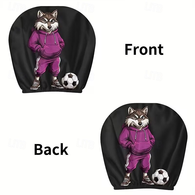 2 db rajzfilmfigura, focimeccs mintás fejtámla huzat autóba, belső dekoráció, rugalmas kialakítás, univerzális illeszkedés, alkalmas napi ingázásra és családi kirándulásokra, tökéletes szórakoztató 2026 - $8.99 –P16