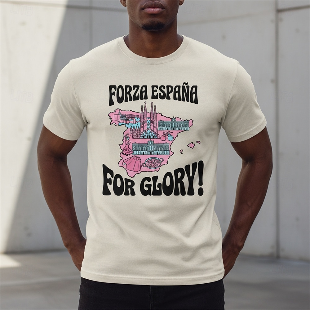 Match mondial de football 2026 Vêtements de sport T-shirt graphique Football Fan de football espagnol Patriotique Tee-shirt pour Unisexe Adulte Impression 3D  pour de 2026 ? $18.99 –P1
