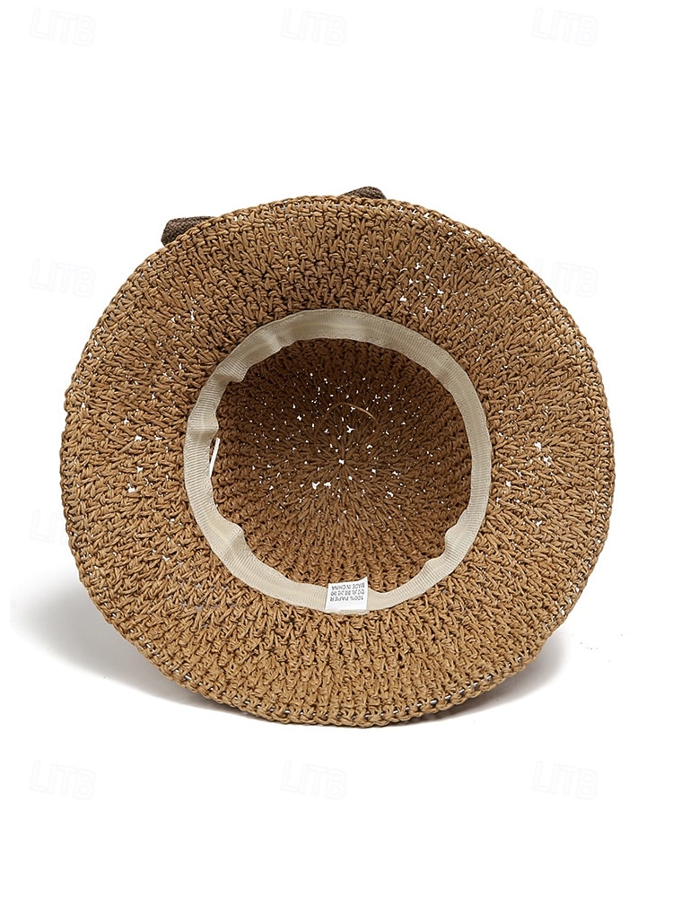 Naisten boheemi olkihattu rusetilla – useita värejä, kokoontaitettava helppoa kantamista varten, täydellinen arkeen ja rantalomalle 2026 - $11.99 –P11