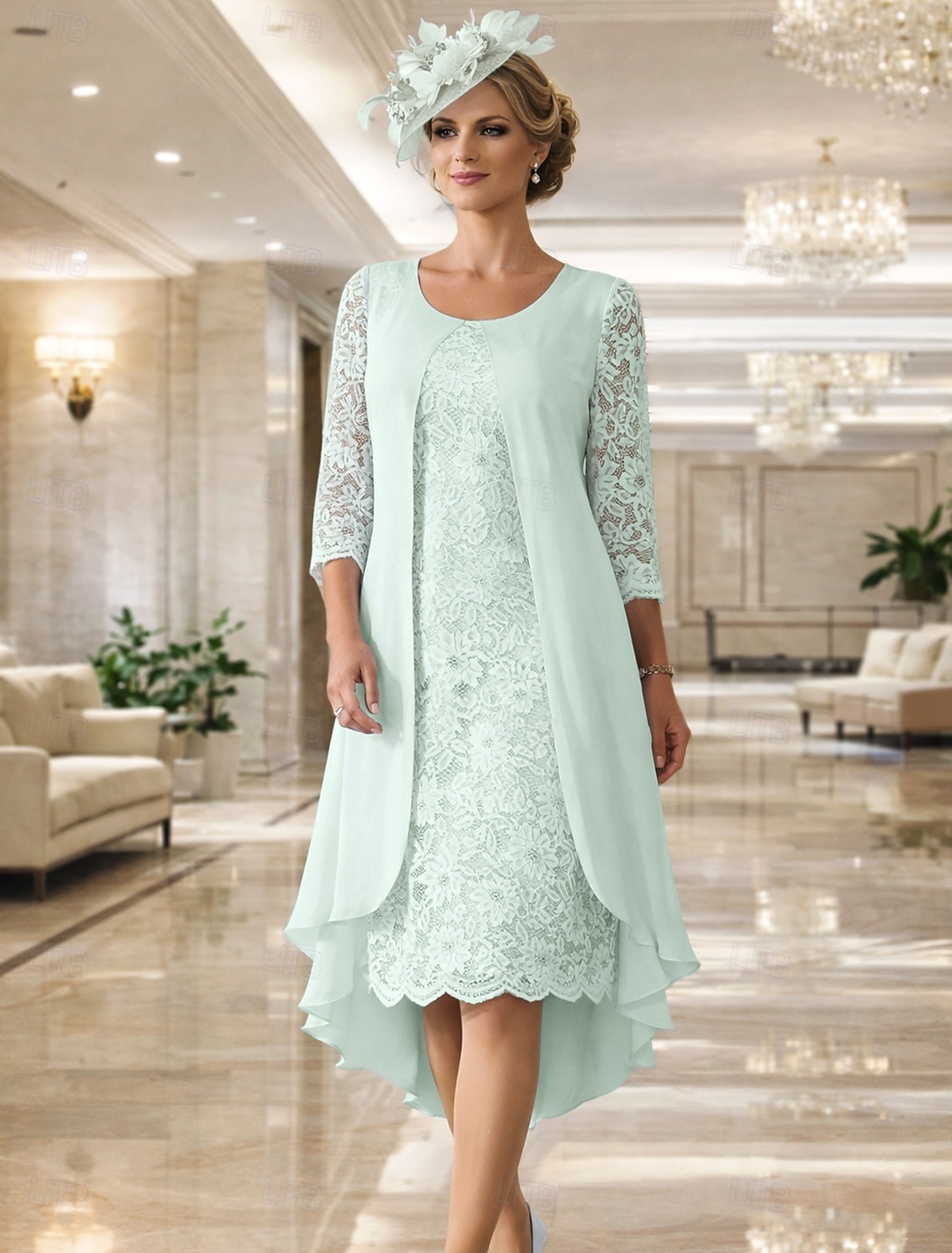 A-Line Knee Length Wedding Guest Dress Mother of the Bride Dress Long Sleeve Jewel Neck Elegant Plus Size Wedding Guest Chiffon Lace with Lace 2026 - $172.99 A-Line Knee Length Wedding Guest Dress Mother of the Bride Dress Long Sleeve Jewel Neck Elegant Plus Size Wedding Guest Chiffon Lace with Lace 2026 - $172.99