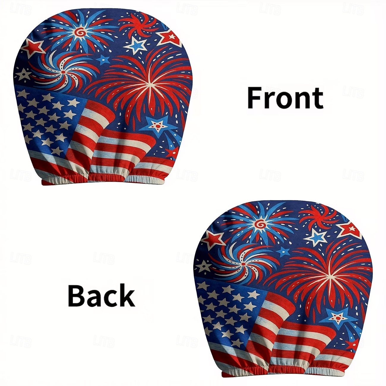 2 fundas para reposacabezas de coche con diseño de bandera estadounidense, con estampado de estrellas y rayas rojas, blancas y azules, ajuste universal, fácil de limpiar, suave y cómoda, ideal para 2026 - $9.49 –P15