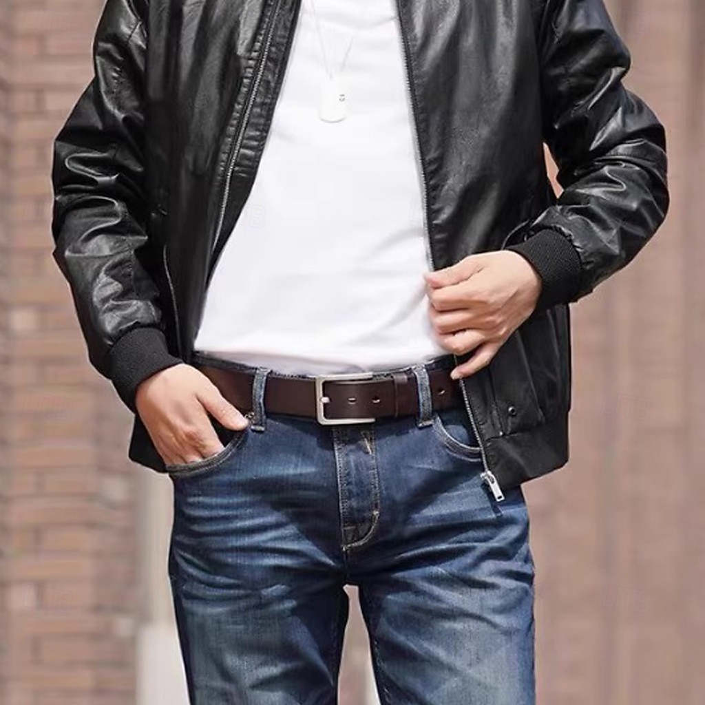 Homme Ceinture Boucle automatique Cuir Chrome Streetwear Contemporain Classique Loisir Couleur Unie Noir Marron Quotidien Affaires Formel Ceinture Taille de 2026 ? $16.49 –P3