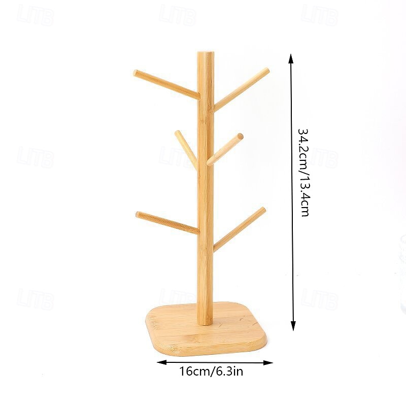 fa alakú perec pohártartók &6 rúdas kolbásztartók, bambuszfából készült bögretartók tároláshoz &kijelző, tökéletes otthonra, étterembe, kávézóba &bár 2026 - $15.99 –P5