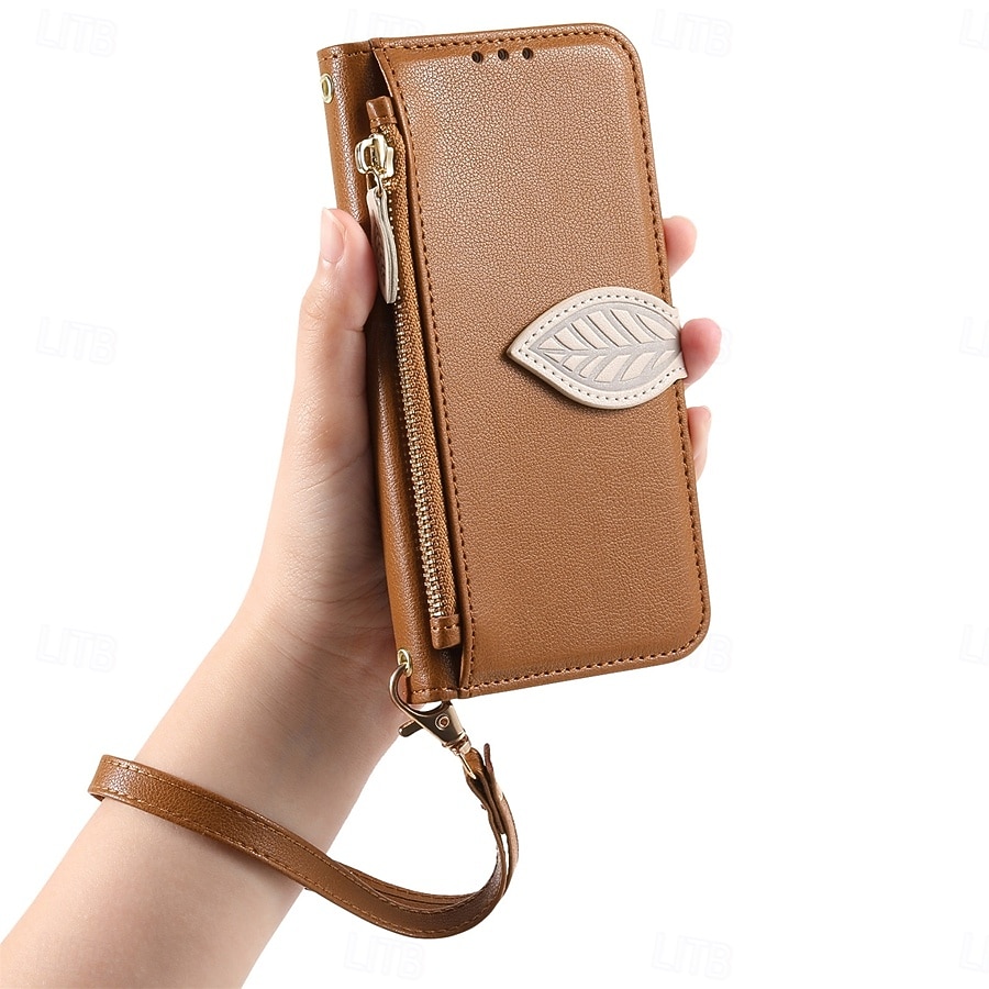 telefon Etui Til Samsung Galaxy S26 S26 Pluss S26 Ultra Lommebok-kortveske Flip deksel Glidelås med håndleddsstropp Støtte Kontor / Bedrift TPU PU lær 2026 - $17.99 –P8