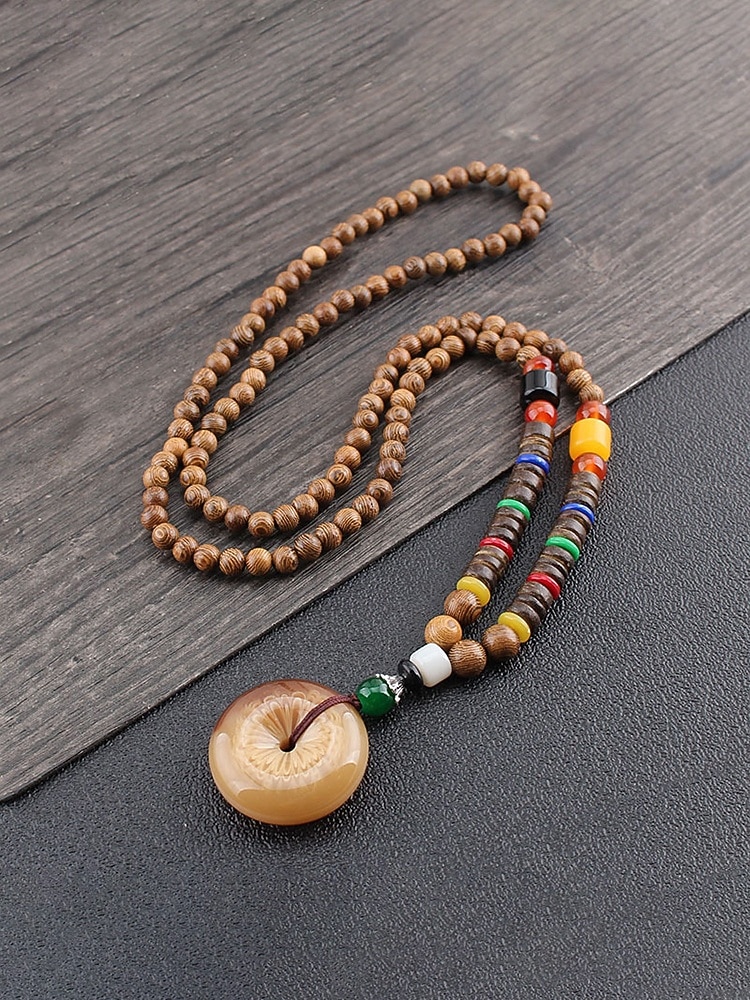Collar bohemio para hombre, cuentas y piedras de madera de múltiples materiales, varios estilos, joyería tribal hecha a mano, perfecto para uso diario informal y viajes de vacaciones. 2026 - $11.99 –P9