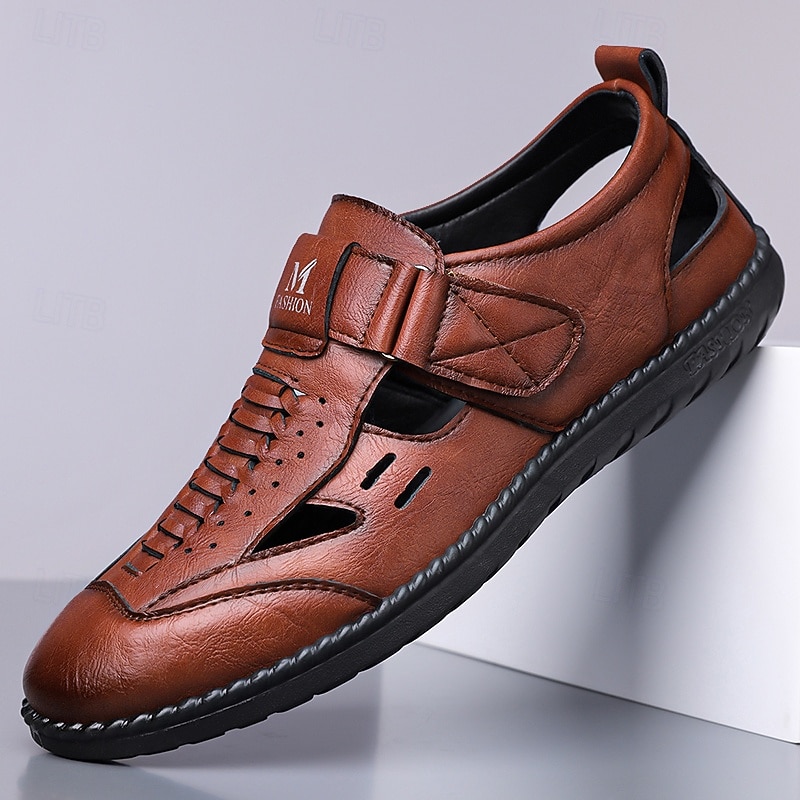 Casual loafers voor heren van imitatieleer – ademend ontwerp met uitsparingen, zachte, gedempte zool, gemakkelijk aan te trekken, elegante schoenen voor elke dag, werk, reizen en buitenactiviteiten. 2026 - $42.99 –P1