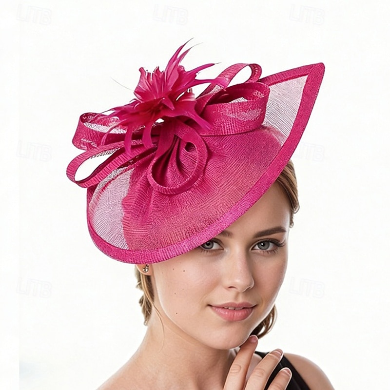 fascinators Linfrø Bryllup Bursdag Årgang søt stil Retro Rød Med Fjær Blomster Hodeplagg Hodeplagg 2026 - $17.49 –P1