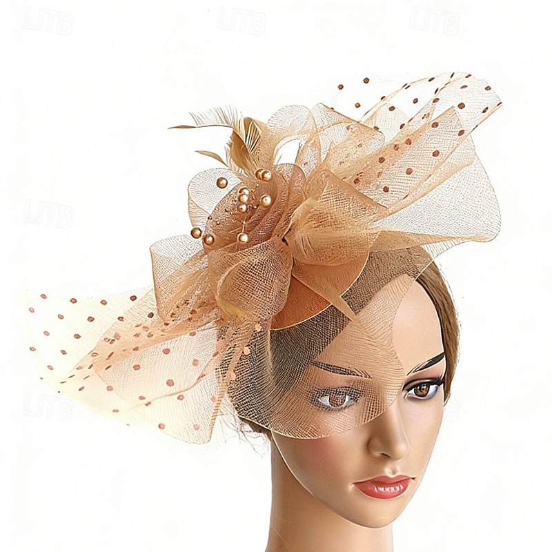fascinators Veer Netto Bruiloft Verjaardag Vintage leuke Style Met Veer Tule Helm Hoofddeksels 2026 - $17.49 –P8