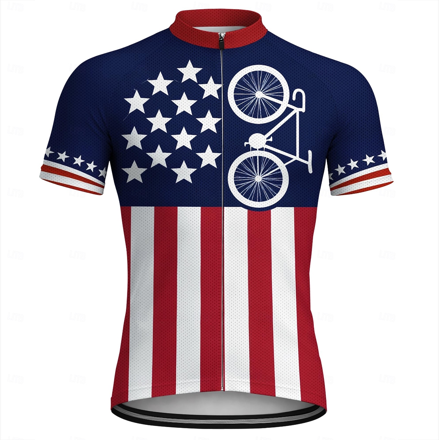 Amerika's 250e verjaardag Independence Day Heren Wielrenshirt Downhill Jersey Amerikaanse Amerikaanse vlag Korte mouw Fietsen Shirt T-shirt met 3 achterzakken UV-bestendig Snel Drogend Met zakken 2026 - $30.99 –P1