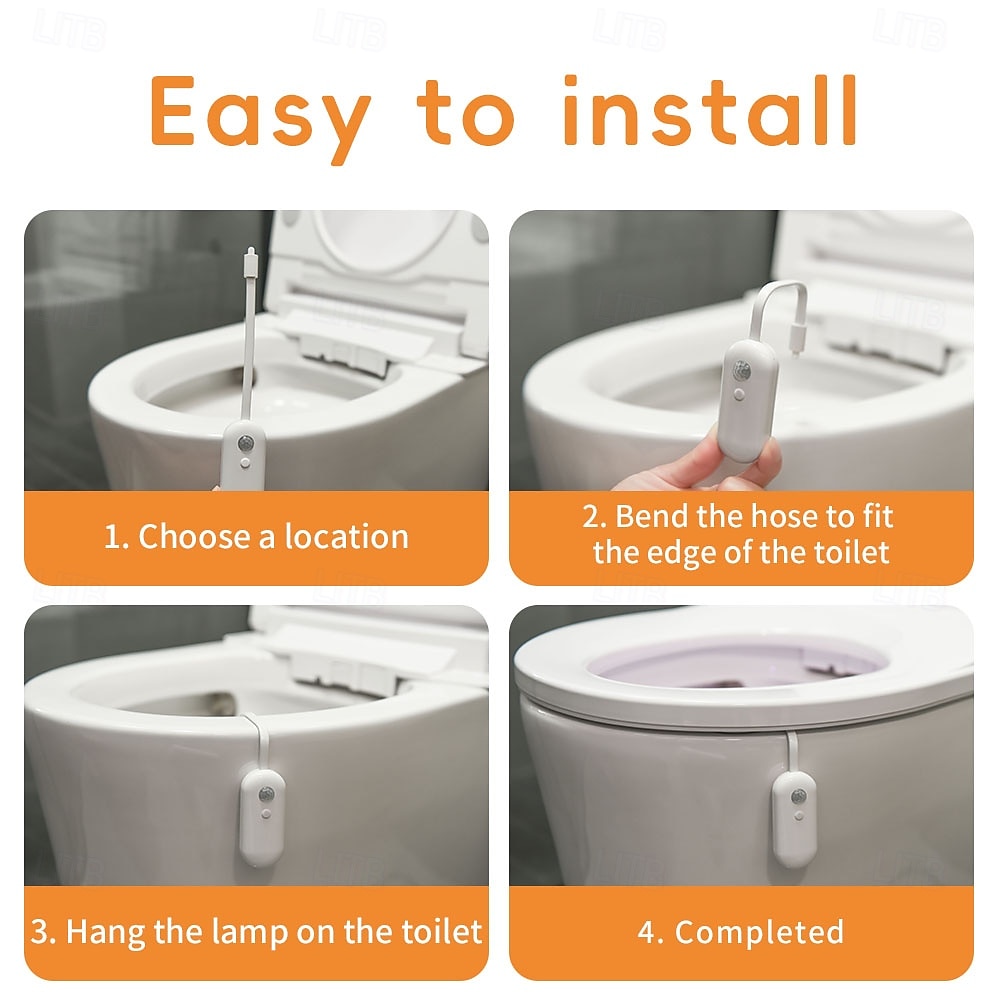 1 Pc Novel Creative Human Sensing Hanging Water Drop i Intelligent Automatic Sensing Atmosphere Light RGB Color Night Light Charging Toilet Light 2026 - $12.99 –P5