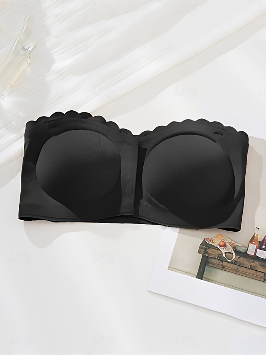 Women's Sexy Lingerie Bra BacklessNightwearNylon Daily Home Outdoor Solid Colored Fashion Black Beige Summer Spring 2026 - $6.99 –P2