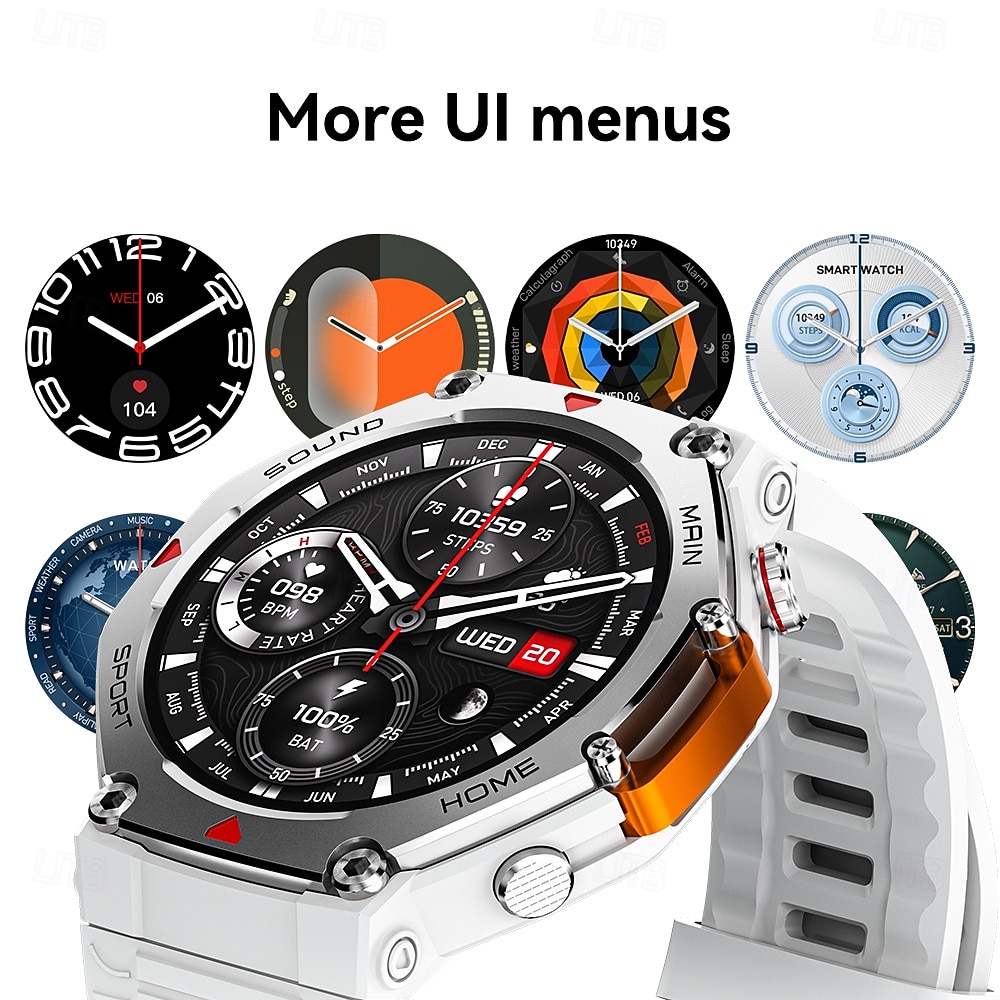 Nuovo smartwatch impermeabile 5 ATM, ideale per attività all'aperto, monitoraggio sportivo, pagamenti PayPal, chiamate Bluetooth, schermo HD da 1,45" 466*466, smartwatch indossabile 2025 del 2026 a $76.99 –P3