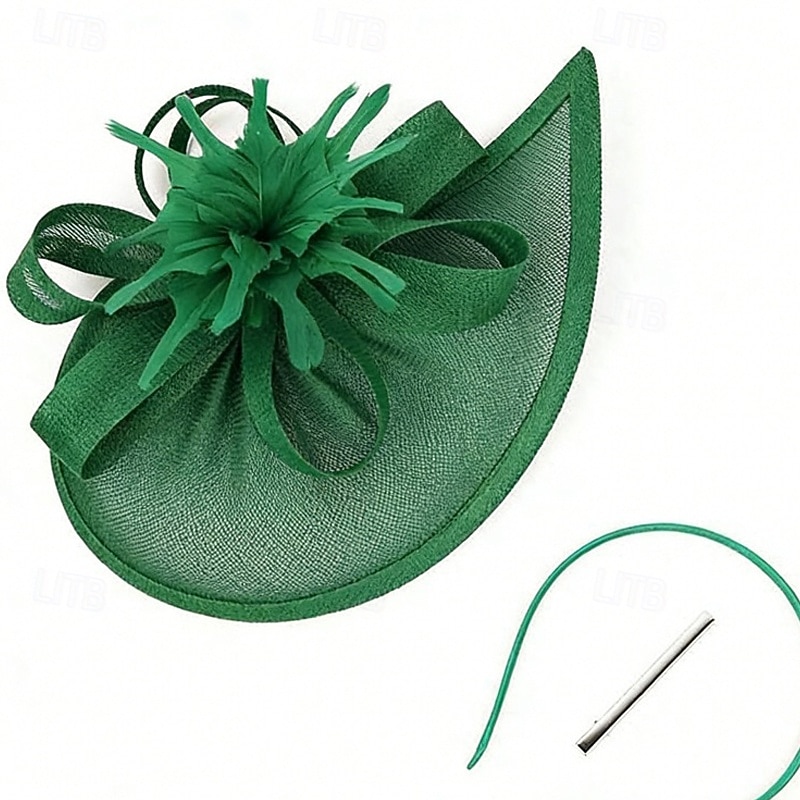 fascinators Linfrø Bryllup Bursdag Årgang søt stil Retro Rød Med Fjær Blomster Hodeplagg Hodeplagg 2026 - $17.49 –P7