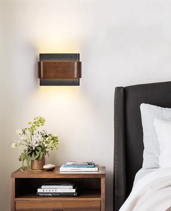 Applique murale lumineuse à double éclairage, style wabi-sabi médiéval – idéale pour une chambre, un salon ou un couloir. 110-240 V de 2026 ? $174.99 –P12