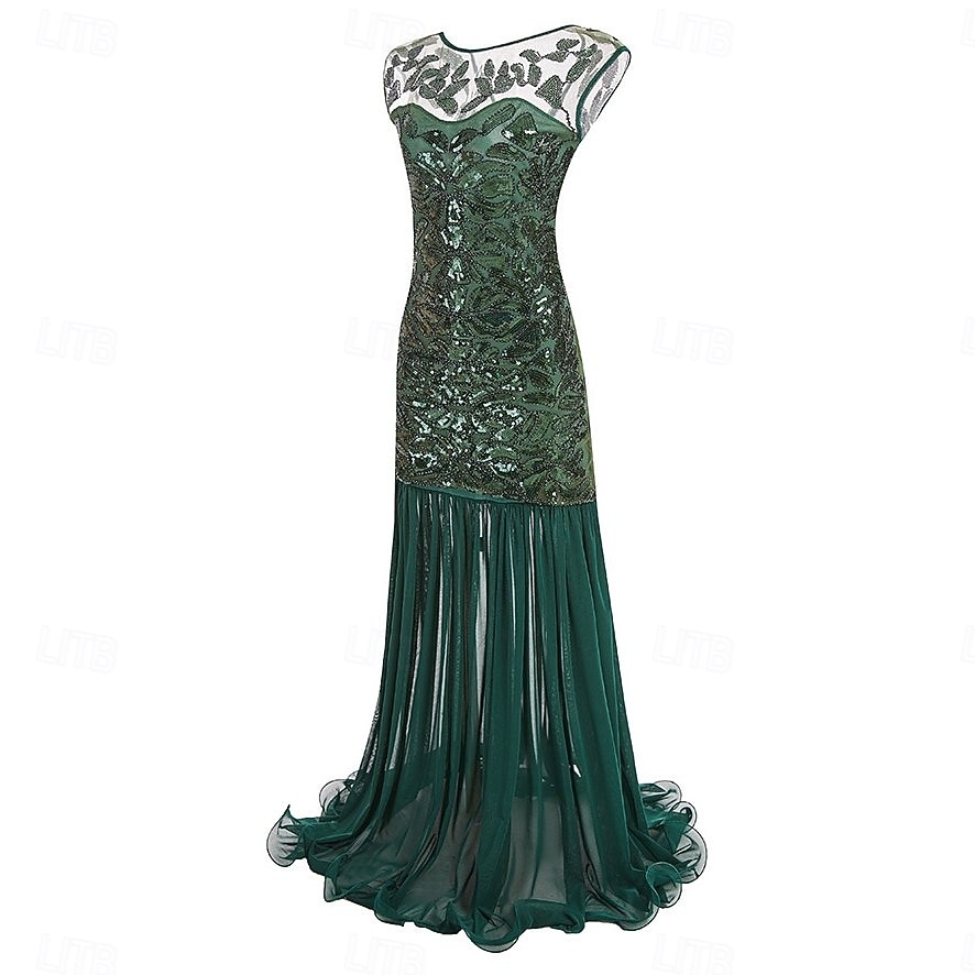 Rugido 20s 1920s Hasta el Tobillo Vestidos Vestido de noche Vestido de fiesta de graduación Sin Mangas El gran Gatsby Tallas Grandes Invitado a la boda Lentejuelas Disfraz Mujer Carnaval Mascarada 2026 - $62.99 –P10