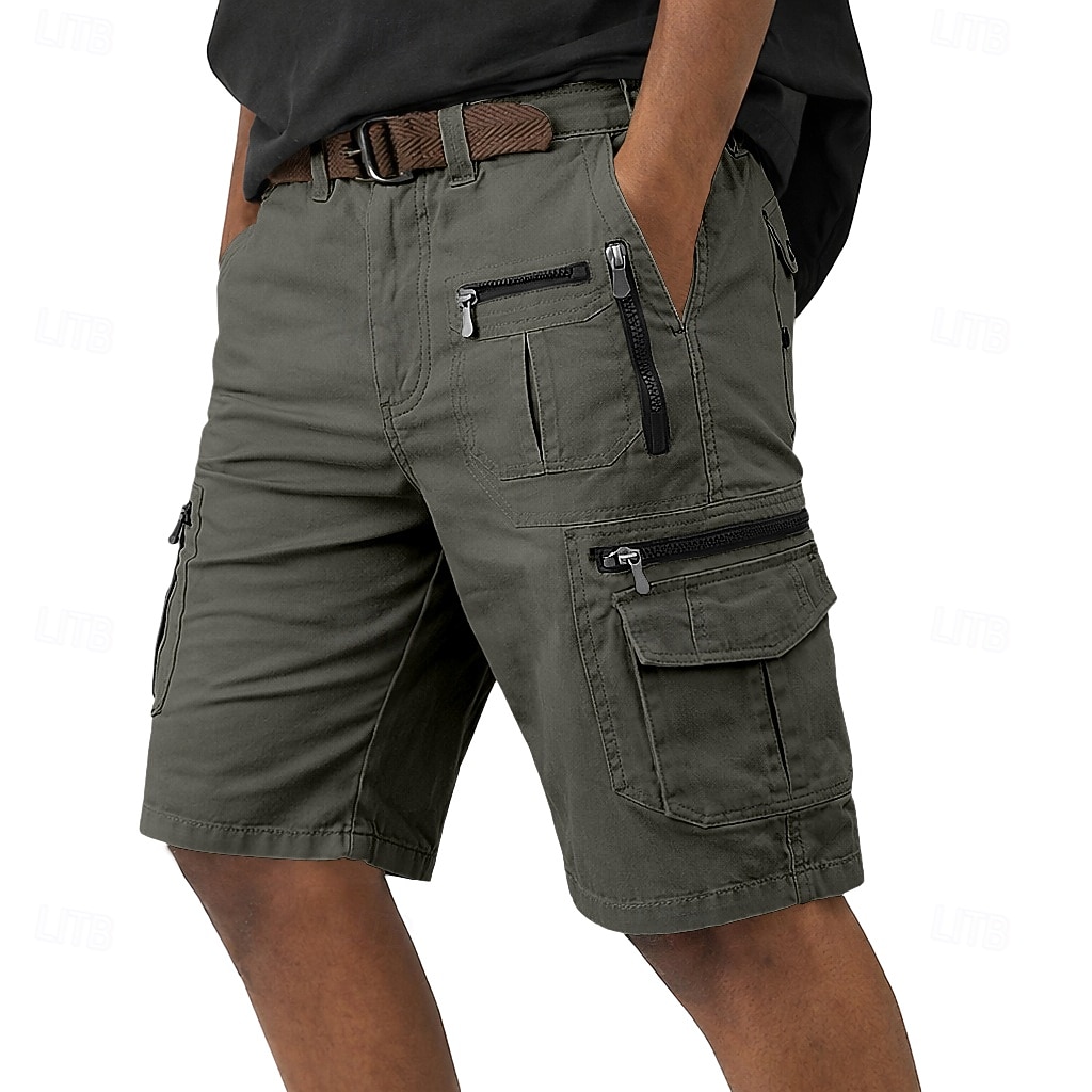 Men's Tactical Cargo Cargo Shorts Shorts Casual Shorts Pocket Elastic Waist Plain Calf-Length Casual Outdoor Streetwear Fashion Streetwear Orange Brown Inelastic 2026 - $35.99 –P3