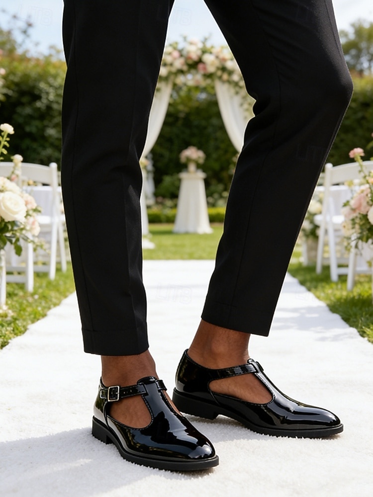 ανδρικά μπορντό λουστρίνι λουστρίνι μοναχικά παπούτσια φορέματα γυαλιστερά επίσημα γαμήλια μοκασίνια για γαμπρό, καλεσμένο γάμου, δεξίωση, συμπόσιο, τελετή, κομψή βραδινή ένδυση 2026 - $46.99 –P6