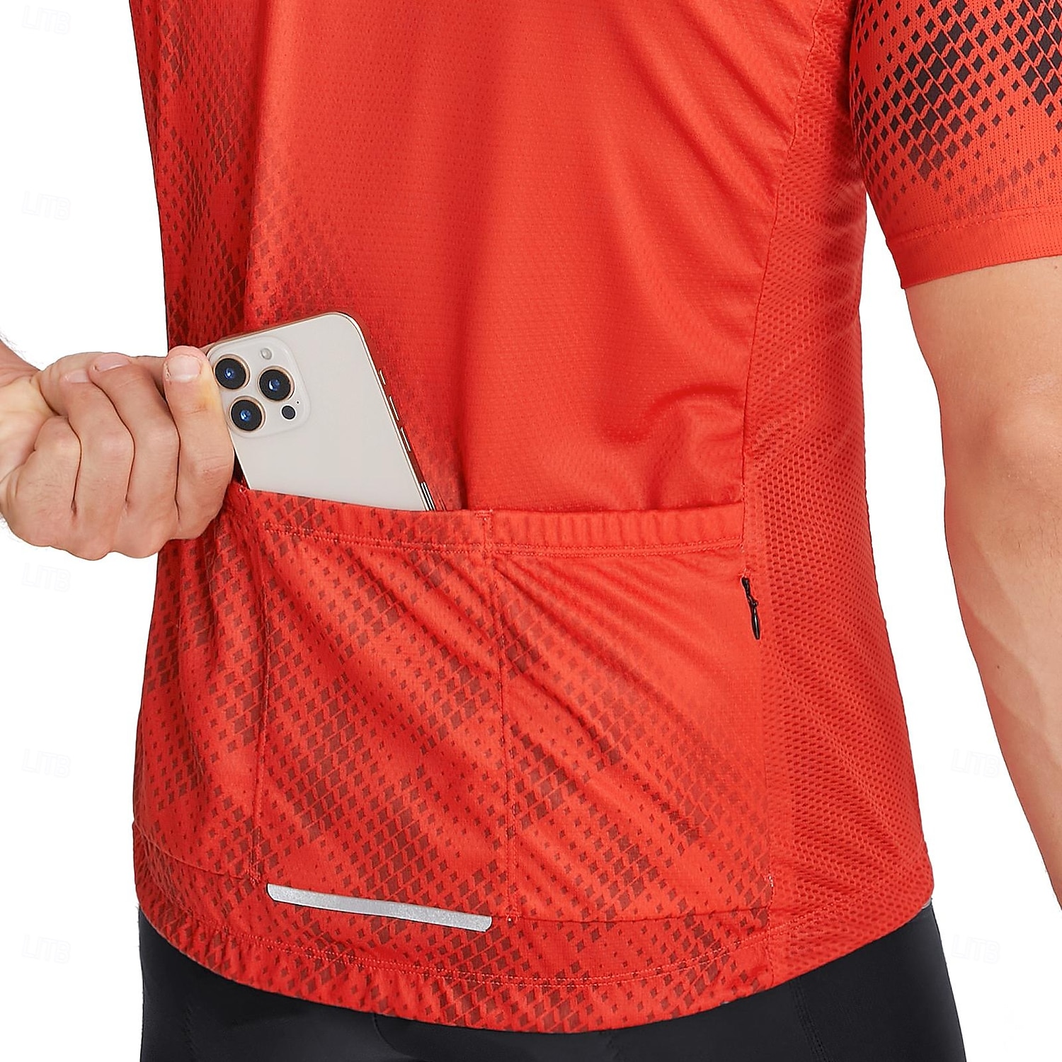 Ανδρικά Πουλόβερ Γεωμετρικό Κοντομάνικο Ποδήλατο Αθλητική μπλούζα με 3 πίσω τσέπες Ύγρανση Αθλητισμός Θαλασσί Λευκό Ρουμπίνι Ρούχα 2026 - $42.99 –P17