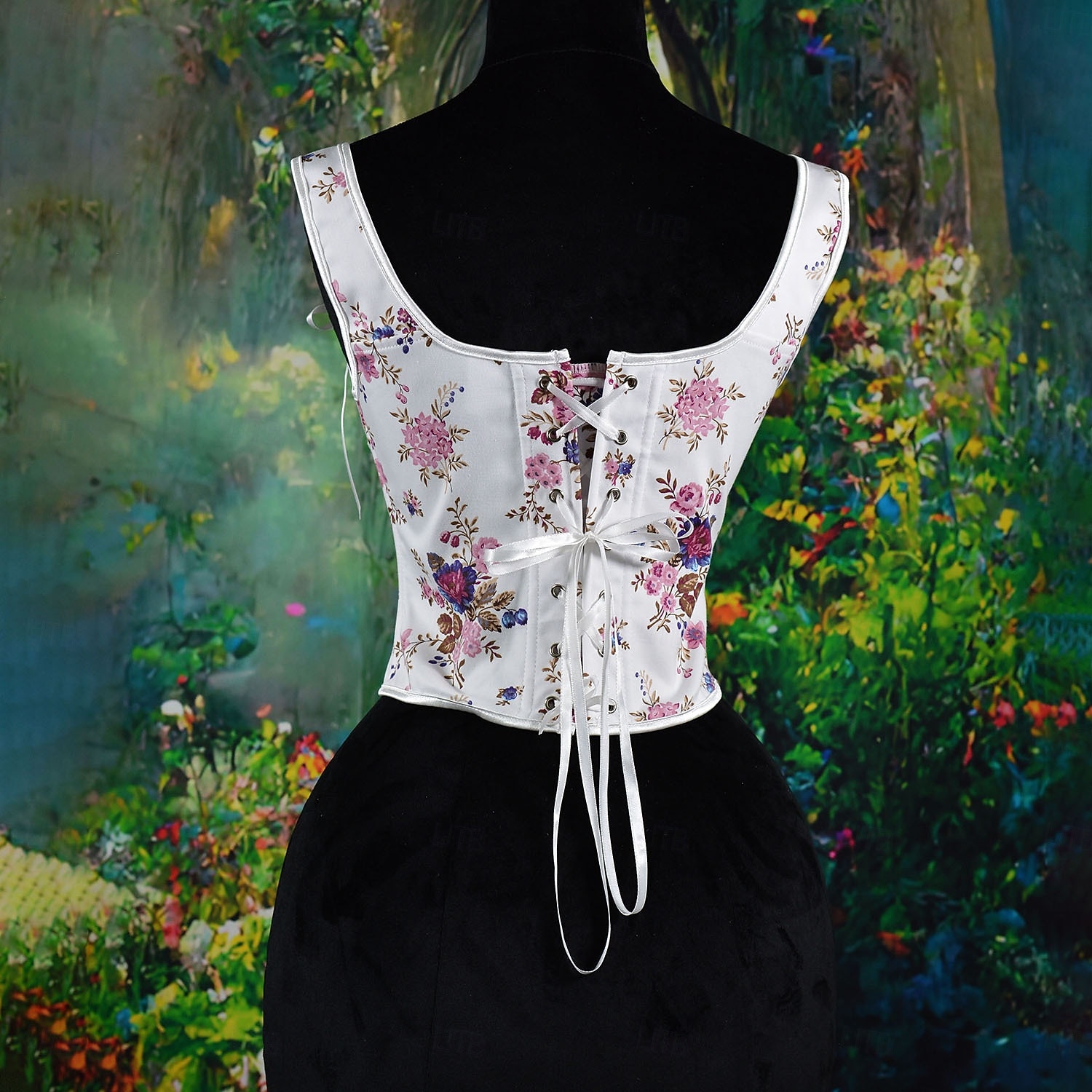 Kostymer i middelalderstil Renessanse Cottagecore Korsett Bodice Viking Bonde Blondér Blomstret Kostyme Dame Keltisk fantasi Halloween Karneval Ytelse LARP Ren Faire Voksne Korsett 2026 - $38.99 –P19