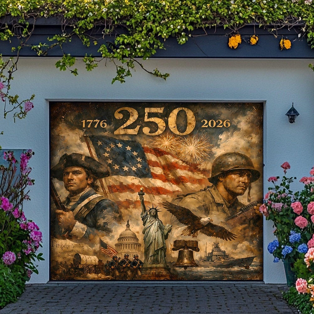 4 de julho de 2026 250º Dia da Memória Tapeçaria Banners Capa de Porta da Garagem Águia Bandeira Americana Impressão 3D Festa Moderna Patriótica Fundo de Tiro Presente Decoração da Casa de 2026 por $35.99 –P8