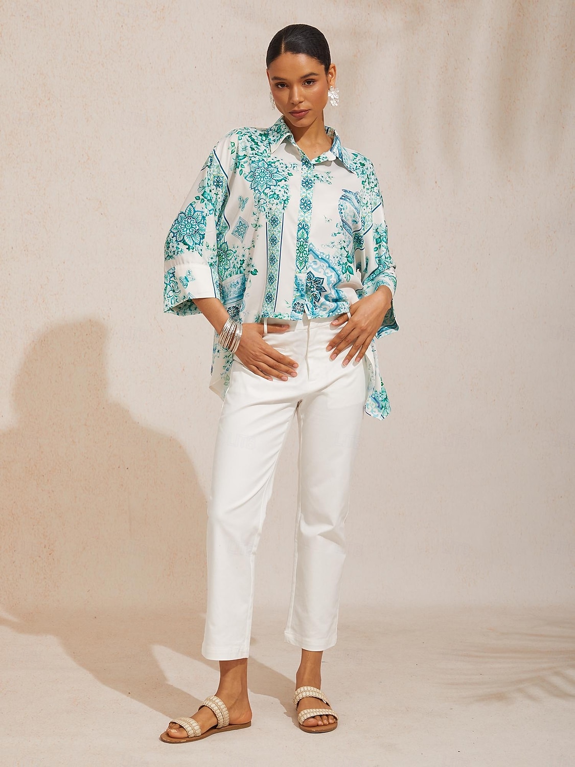 celadon bloom story zijdezacht satijnen shirt met vleermuismouwen 2026 - $67.99 –P4