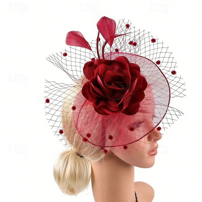 Fascinators Feather Net Wedding Birthday Vintage Cute With Feather Flower Headpiece Headwear 2026 - $11.49 –P4