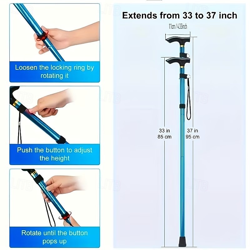 عصا مشي قابلة للطي فائقة الخفة مع تمديد سريع في ثانية واحدة، من معدات المشي الأساسية ذات طرف مقاوم للتآكل، ومقبض مريح من مادة EVA، عصا مشي محمولة مناسبة للمشي لمسافات طويلة وتسلق الجبال 2026 - $13.99 –P3